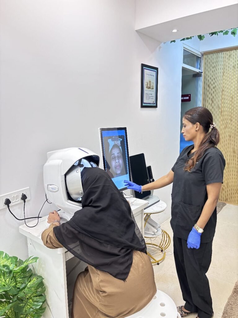 HydraFacial treatment room at Maple clinic, Attapur, Hyderabad"]