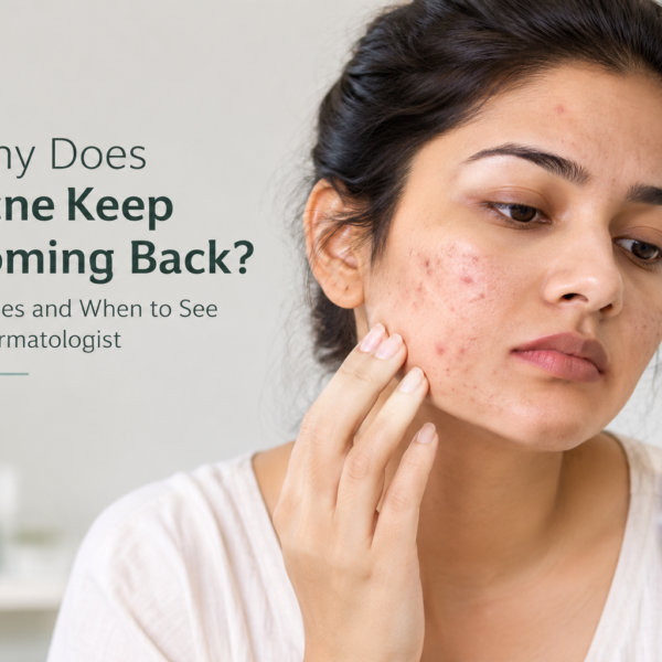 Recurring acne and acne-prone skin in a dermatology consultation context